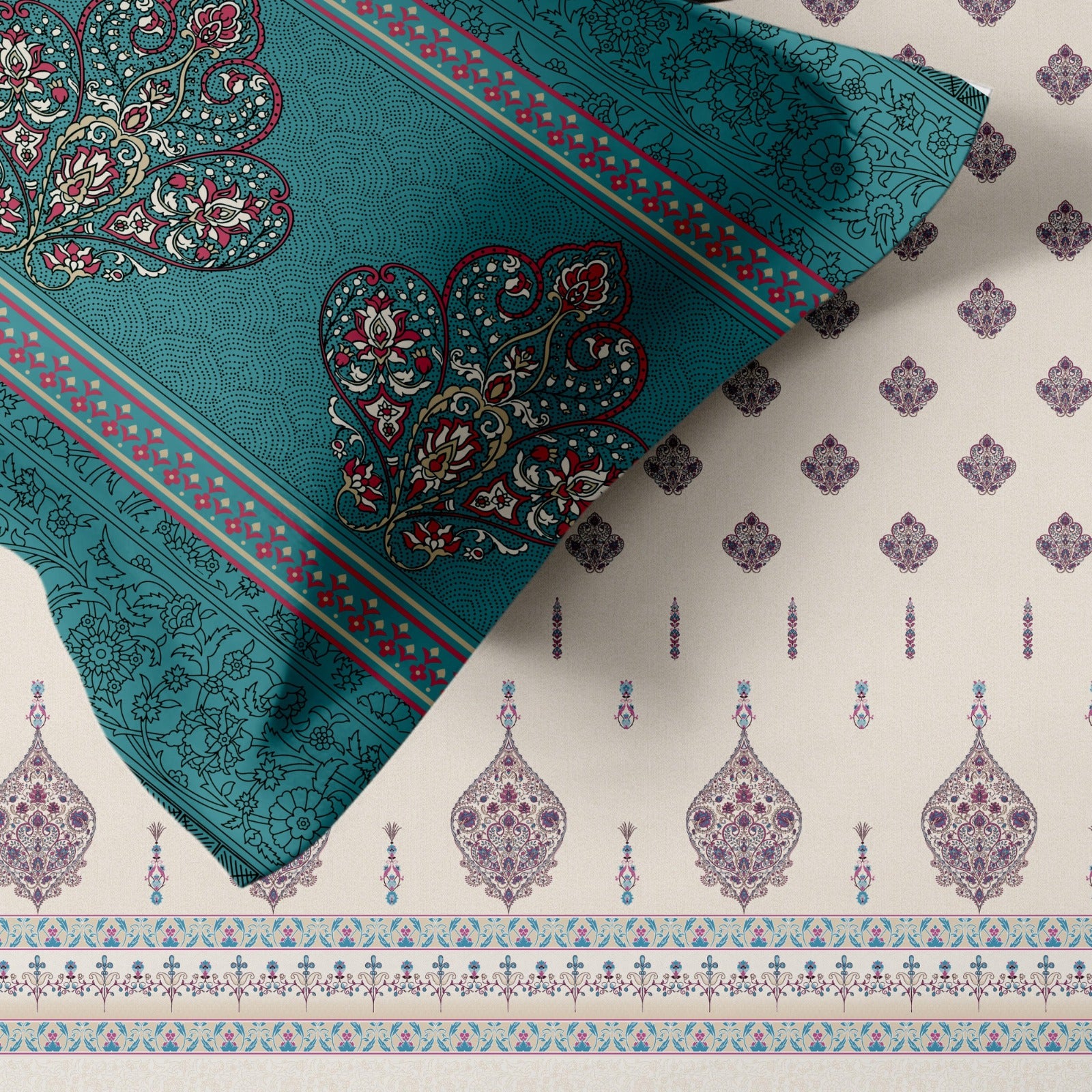 Artistry of india premium pure cotton king size bedsheet set (108*108) inches