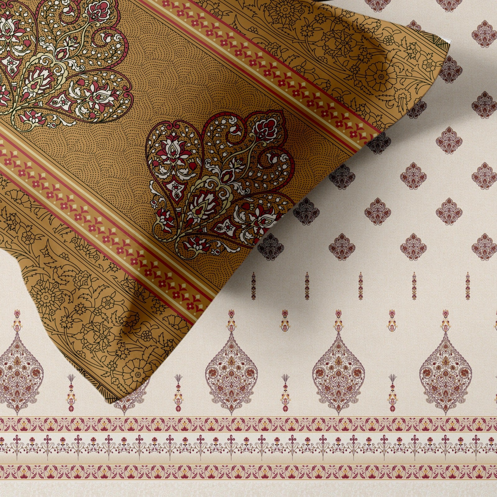 Artistry of india premium pure cotton king size bedsheet set (108*108) inches
