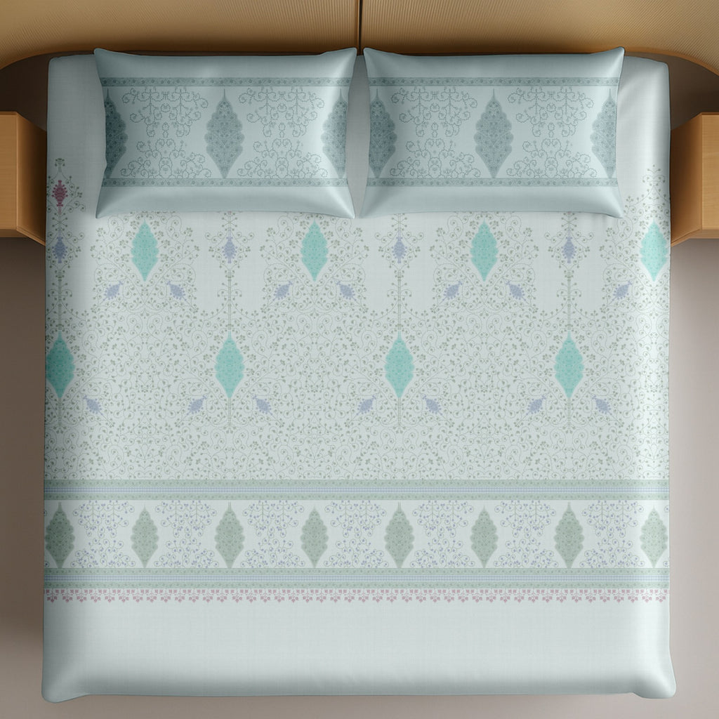 Artistry of india premium pure cotton king size bedsheet set (108*108) inches