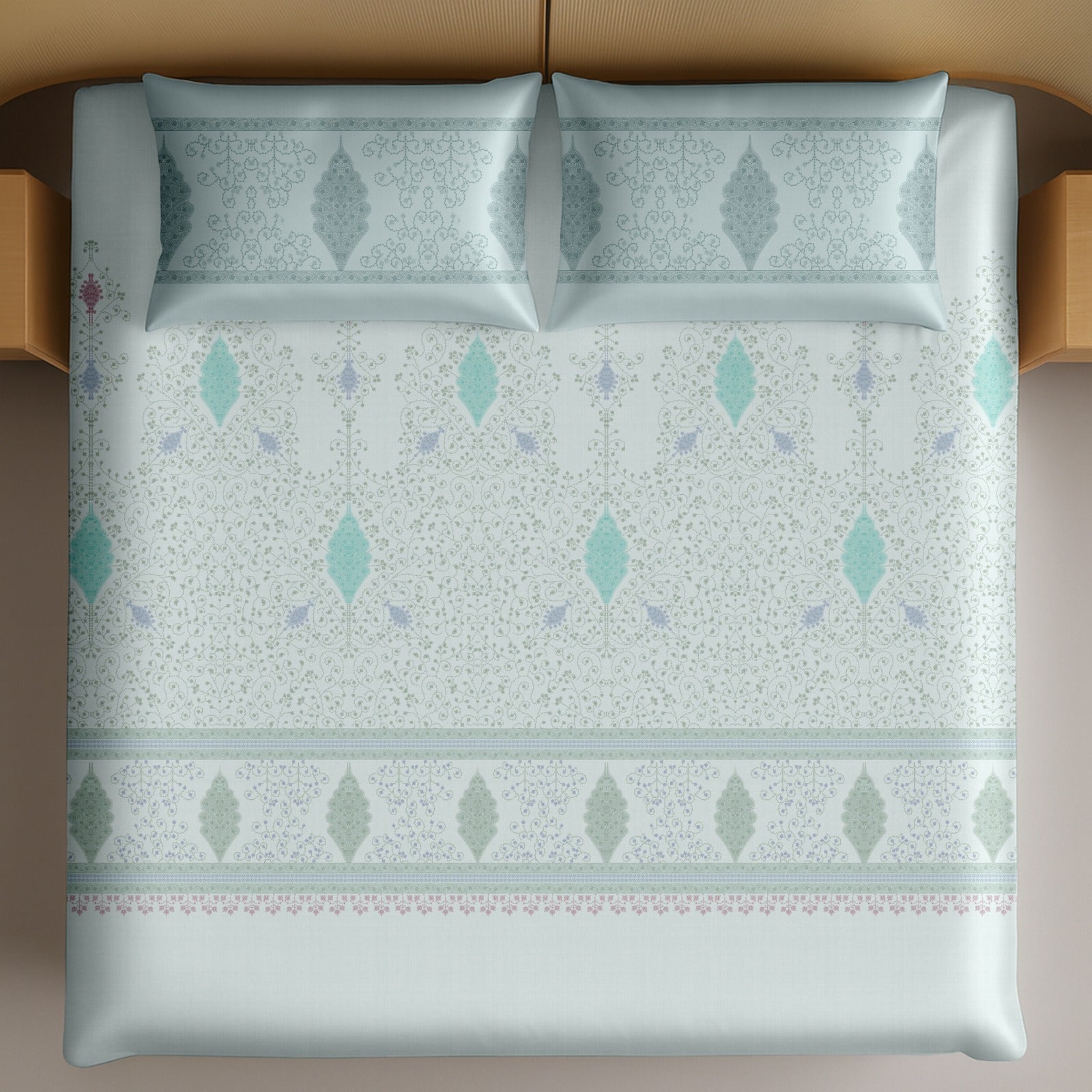 Artistry of india premium pure cotton king size bedsheet set (108*108) inches