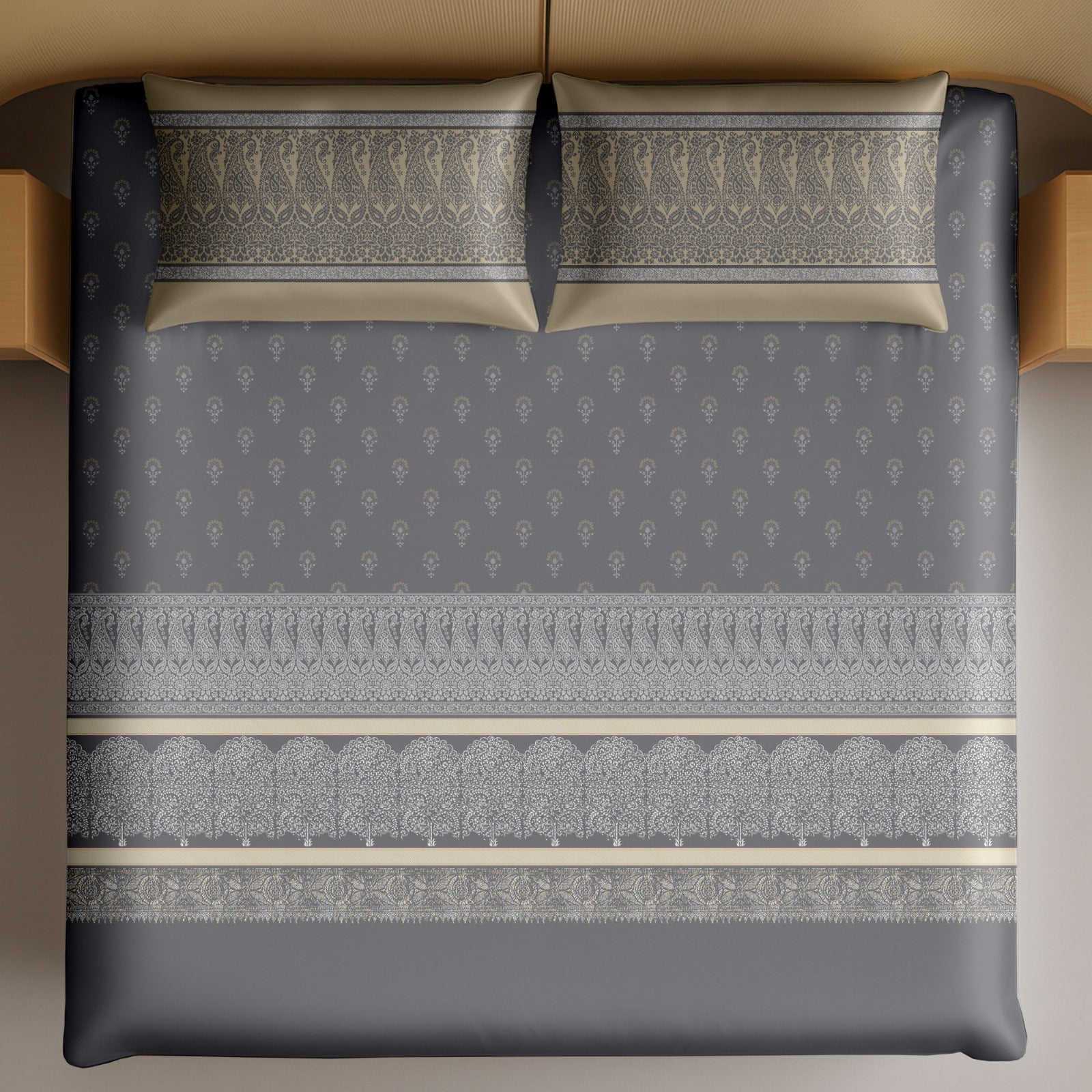 Artistry of india premium pure cotton king size bedsheet set (108*108) inches
