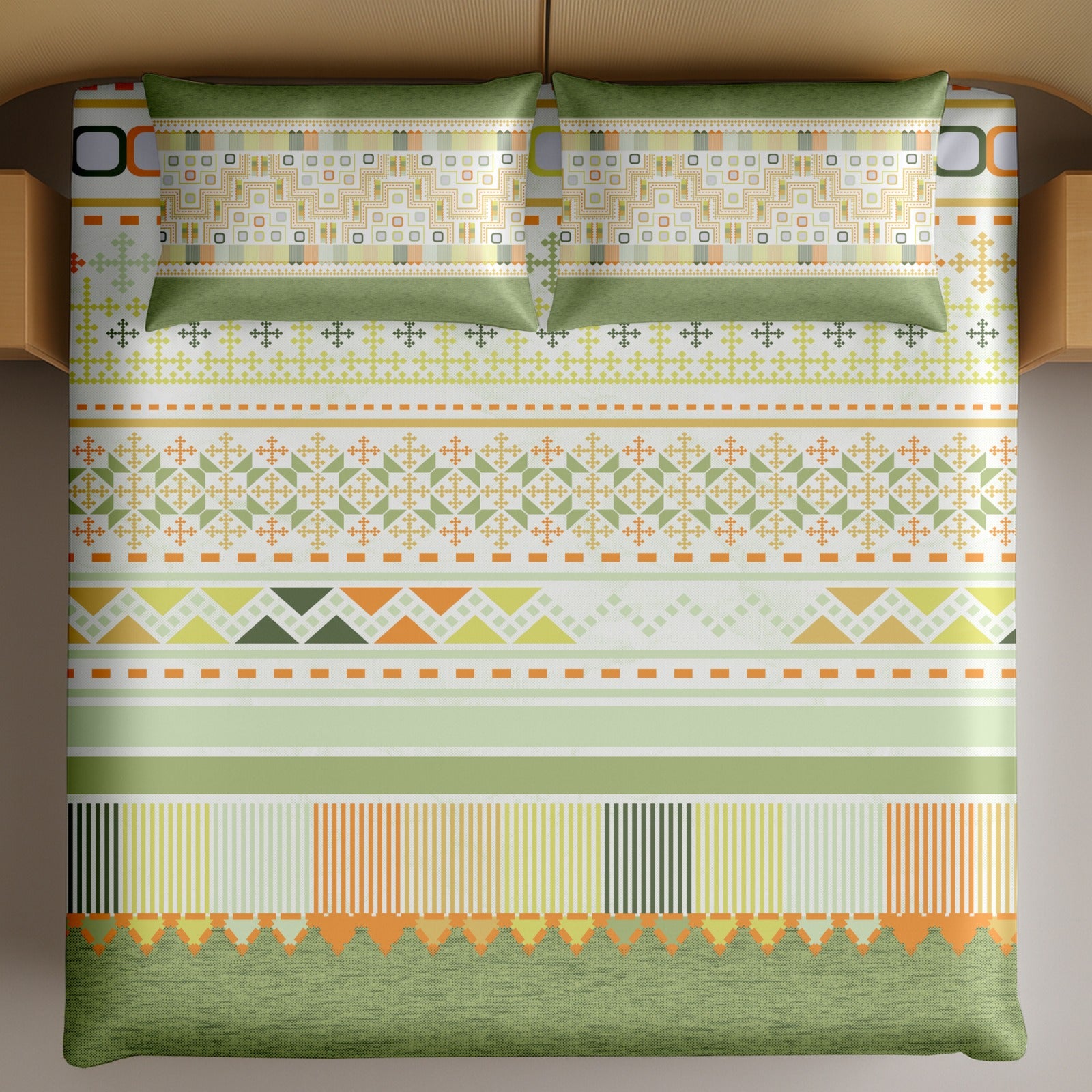 Artistry of india premium pure cotton king size bedsheet set (108*108) inches