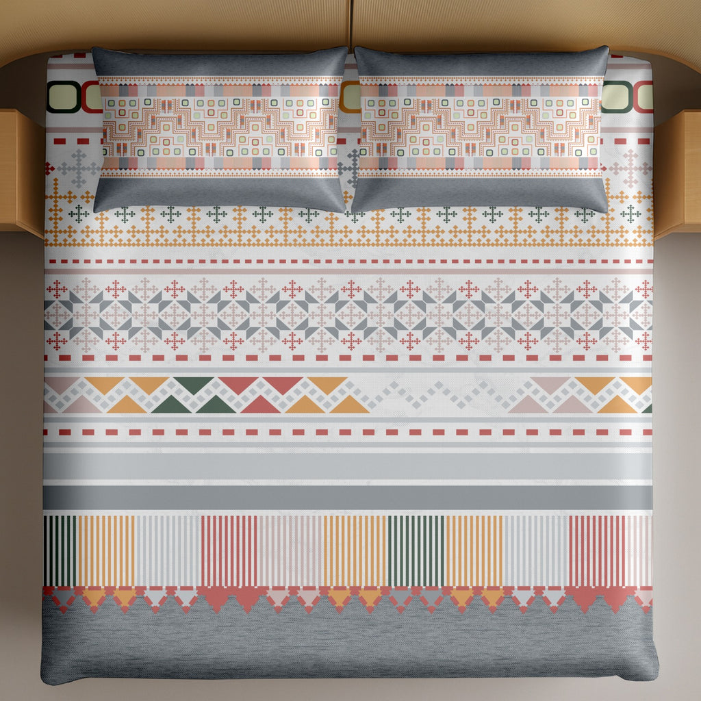 Artistry of india premium pure cotton king size bedsheet set (108*108) inches