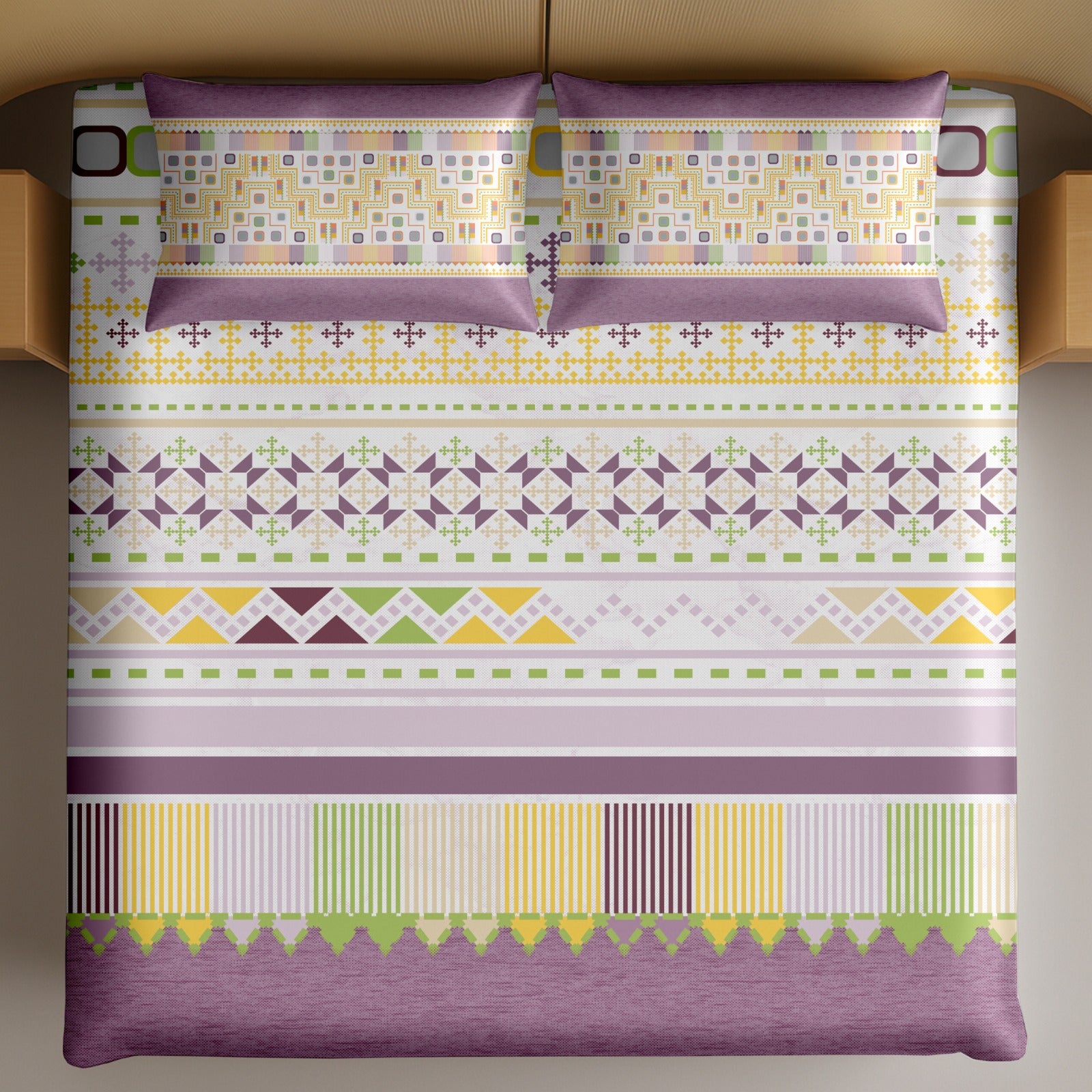 Artistry of india premium pure cotton king size bedsheet set (108*108) inches