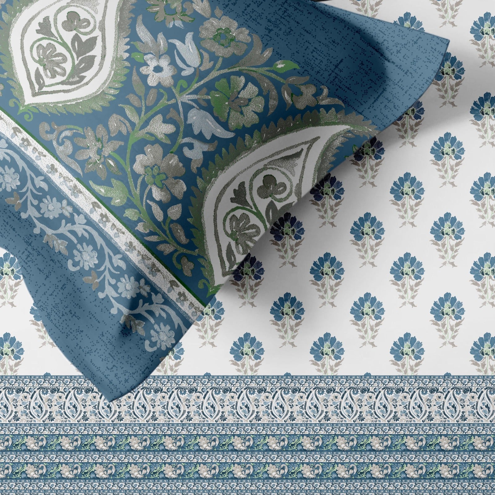 Artistry of india premium pure cotton king size bedsheet set (108*108) inches
