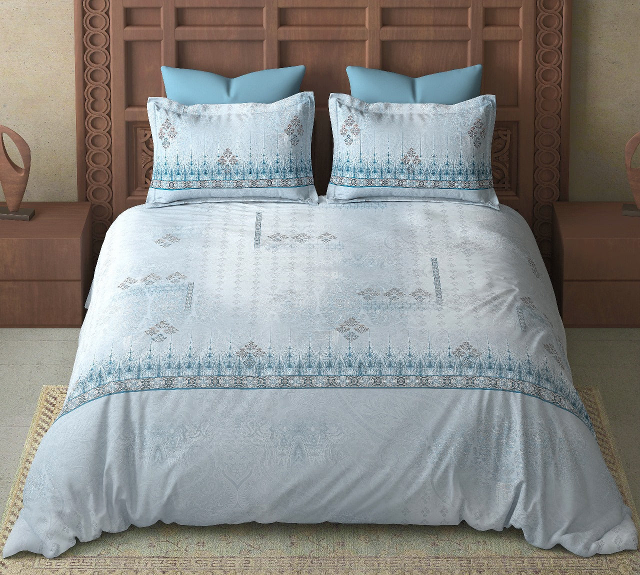 Digital Raga Printed King Size (400 Tc) Pure Cotton Bedsheet
