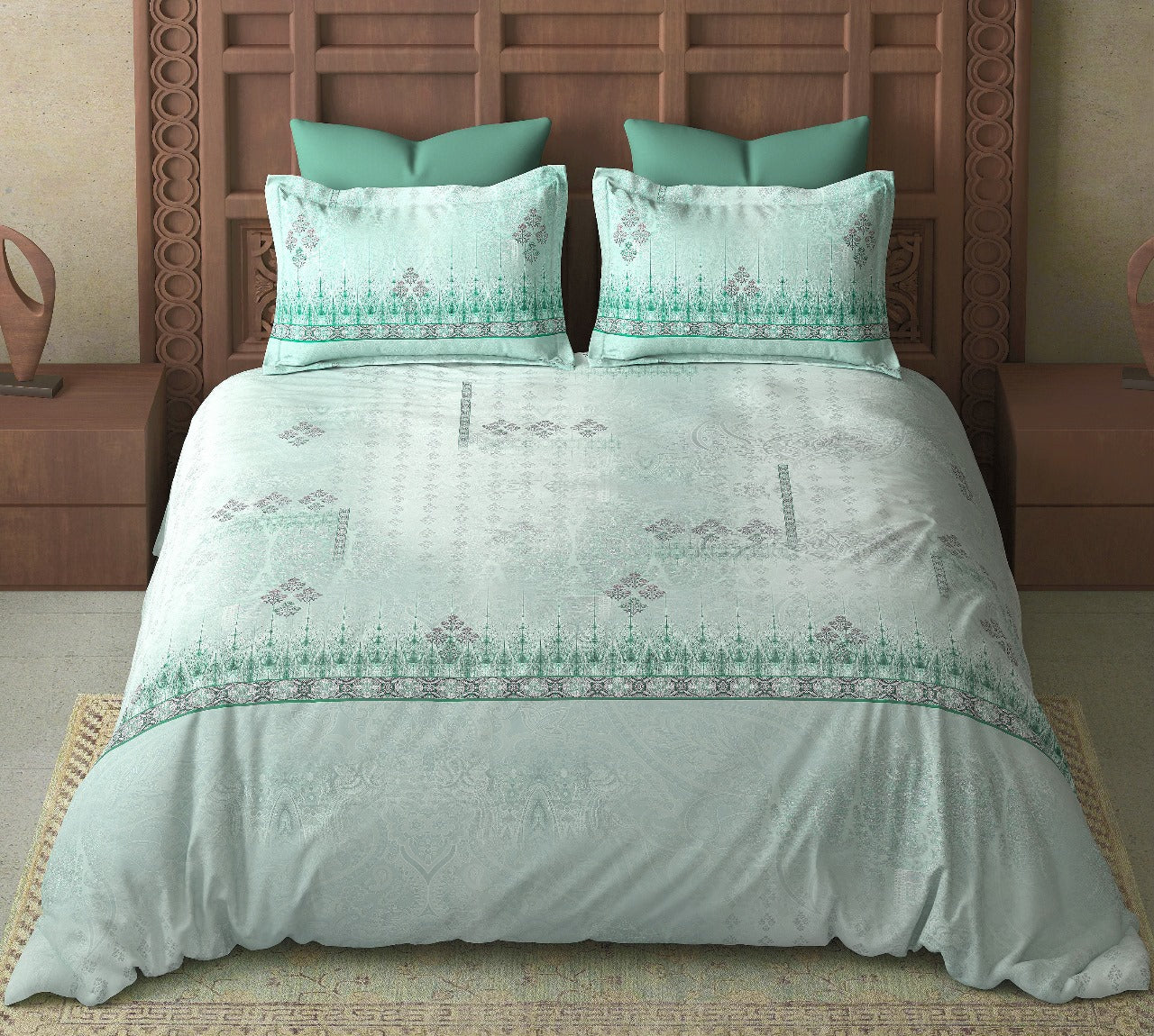 Digital Raga Printed King Size (400 Tc) Pure Cotton Bedsheet
