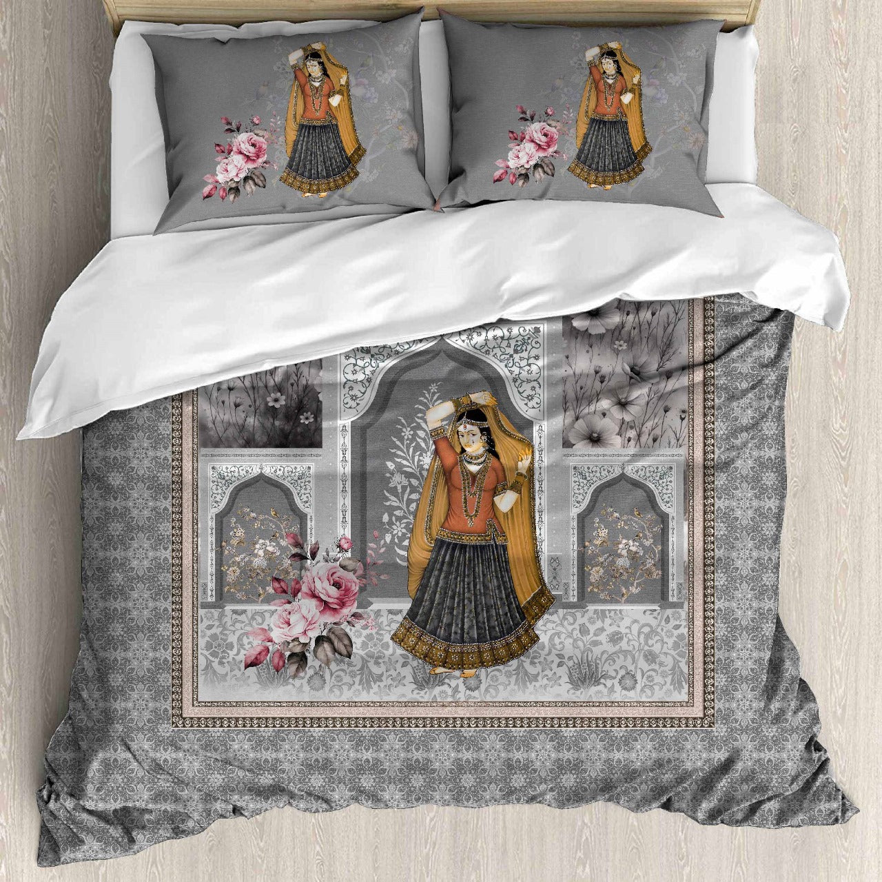 Digital Raga Printed King Size (400 Tc) Pure Cotton Bedsheet