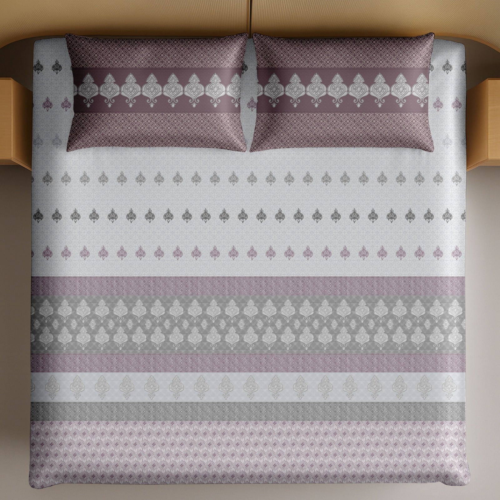 Artistry of india premium pure cotton king size bedsheet set (108*108) inches.