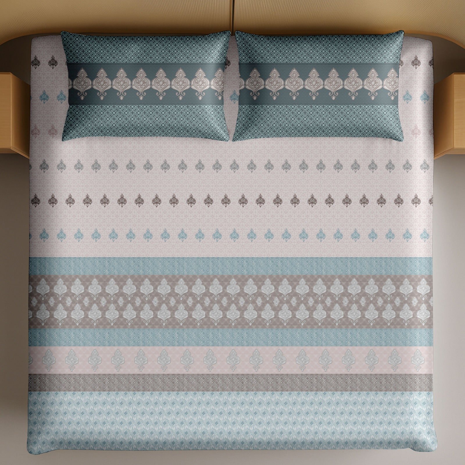 Artistry of india premium pure cotton king size bedsheet set (108*108) inches