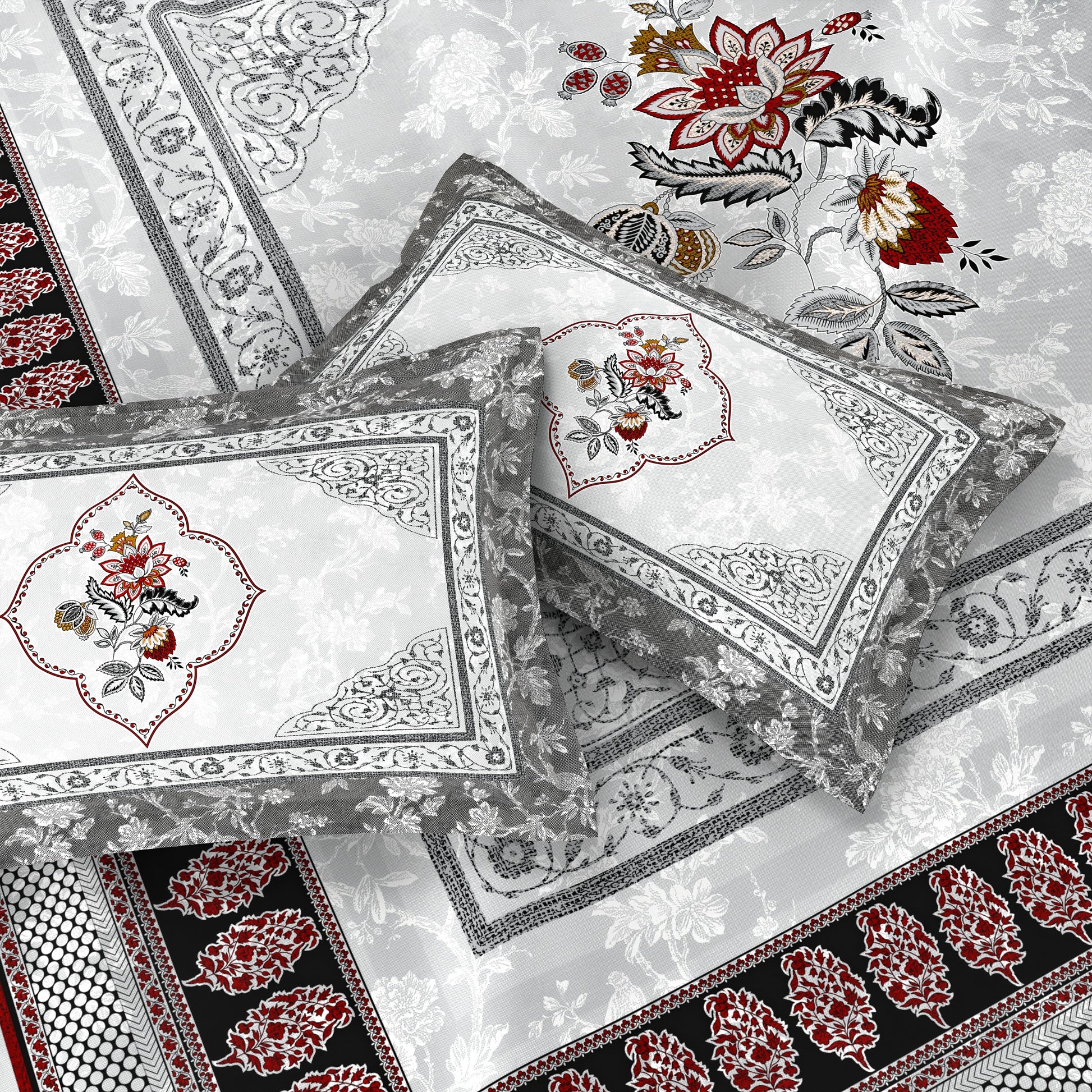 Chinar Bagh King Size Pure Cotton Bedsheet Set