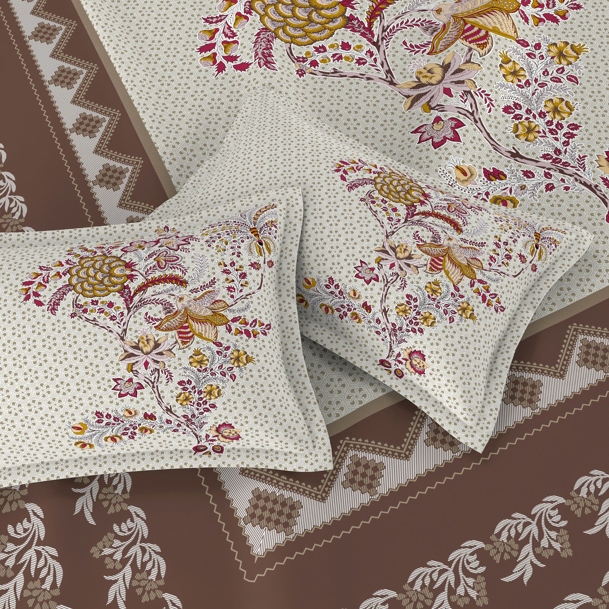 Chinar Bagh King Size Pure Cotton Bedsheet Set