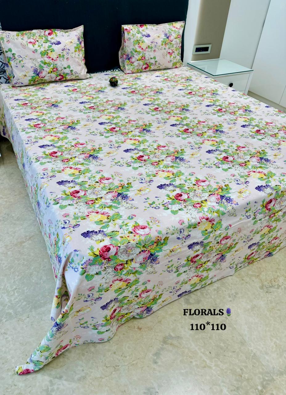Sitara Handblock Designer Printed Premium Pure Cotton Kingsize Bed Sheets