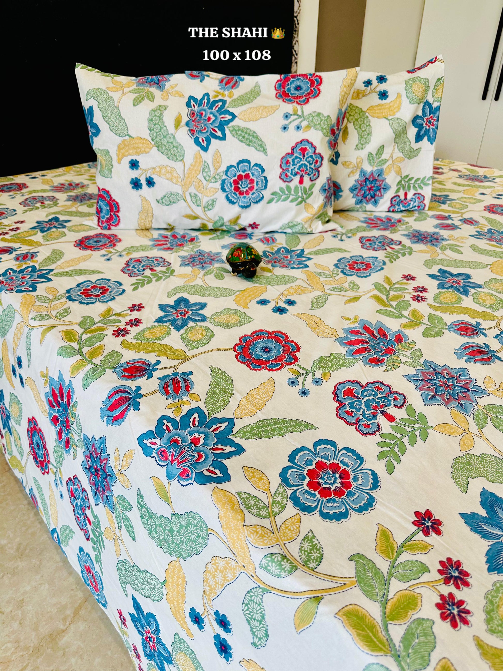 Hastkala Printed  Premium Pure Cotton King size Bed Sheets