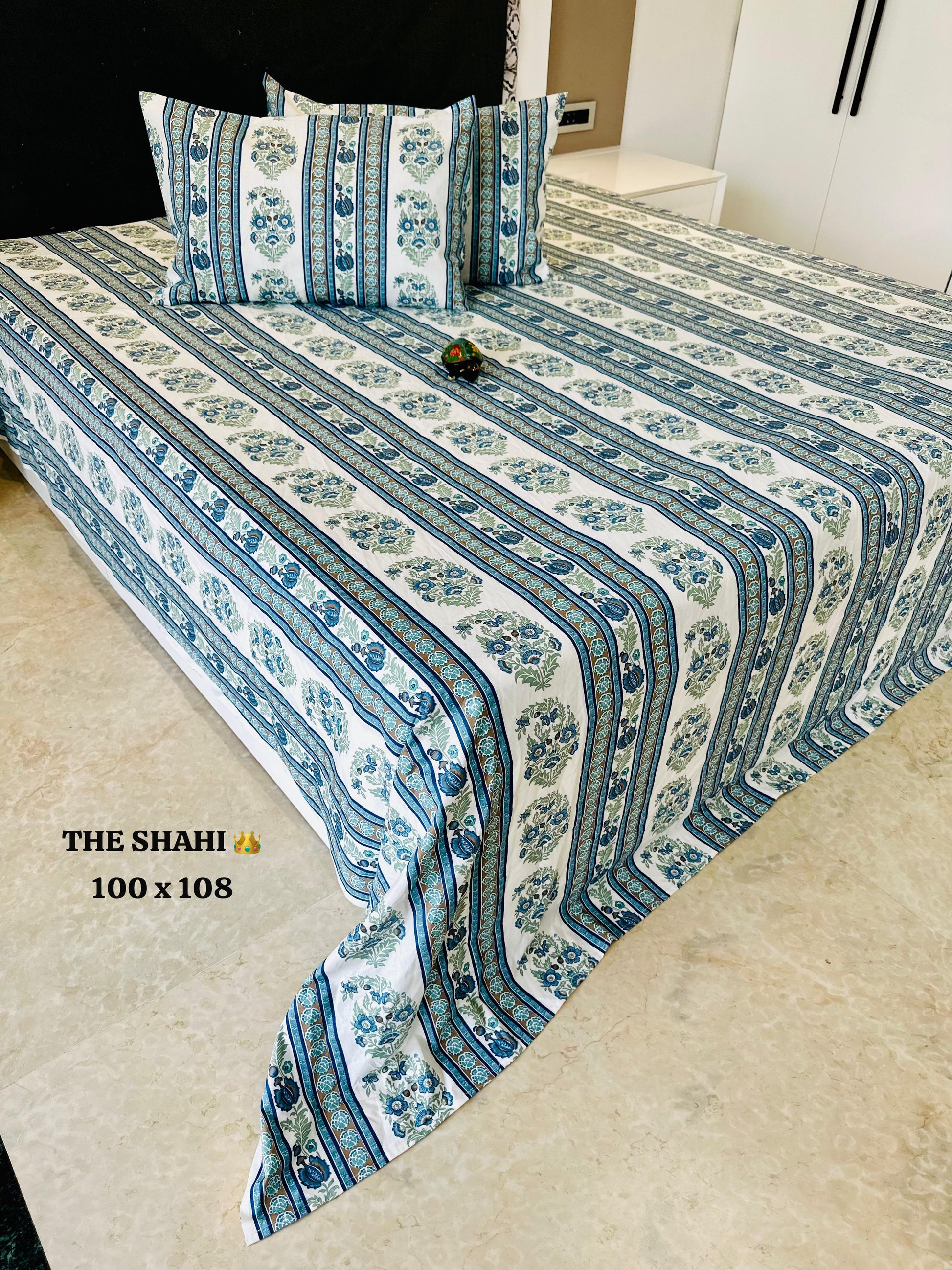 Hastkala Printed  Premium Pure Cotton King size Bed Sheets