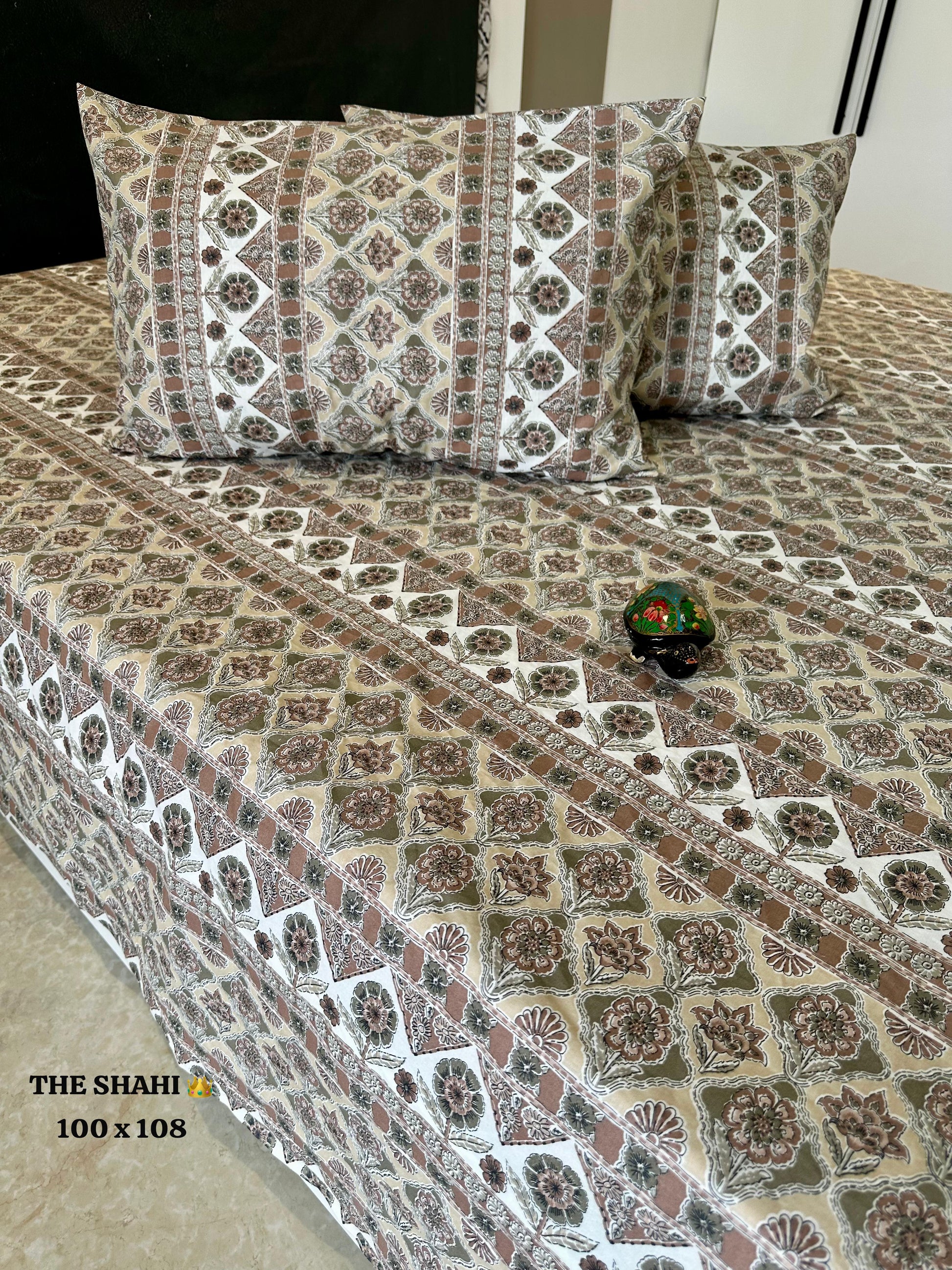 Hastkala Printed  Premium Pure Cotton King size Bed Sheets