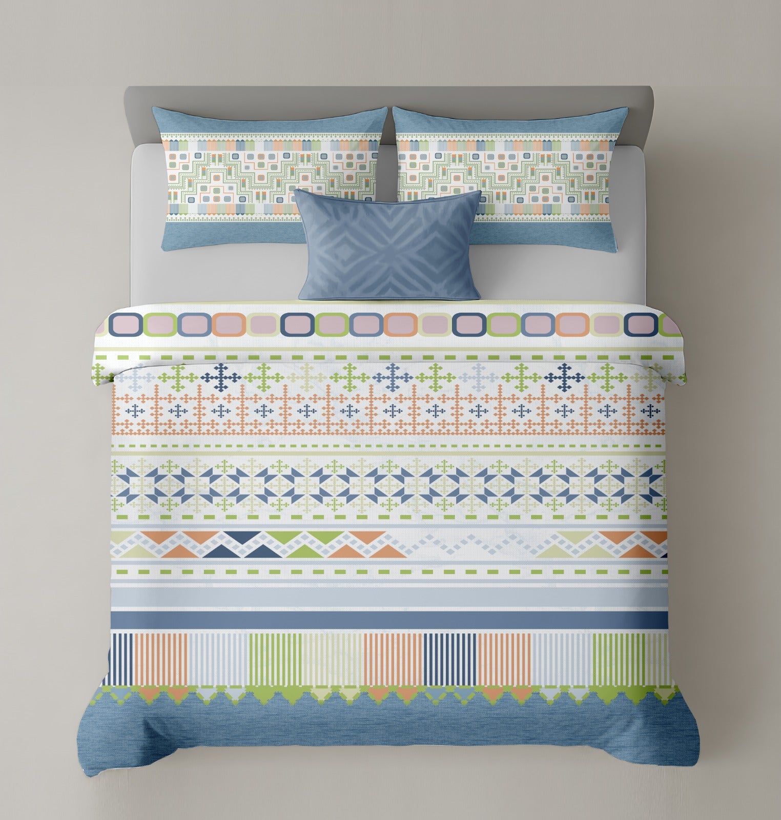 Artistry of india premium pure cotton king size bedsheet set (108*108) inches