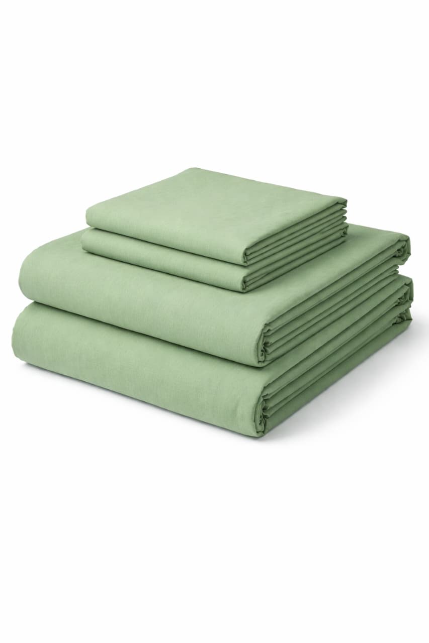 Premium Solid Pure Cotton King Size Bedsheet Set