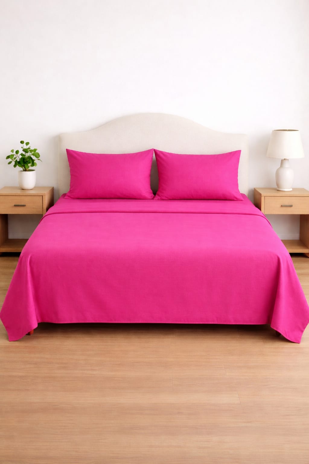 Premium Solid Pure Cotton Queen Size Bedsheet Set