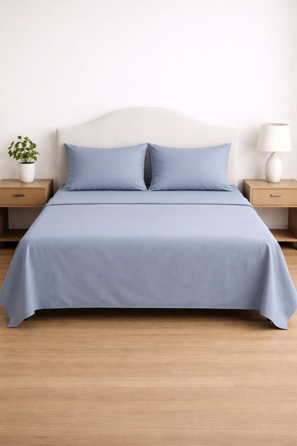 Premium Solid Pure Cotton Queen Size Bedsheet Set