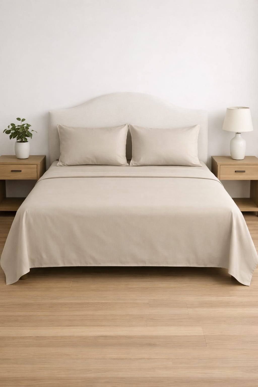 Premium Solid Pure Cotton Queen Size Bedsheet Set