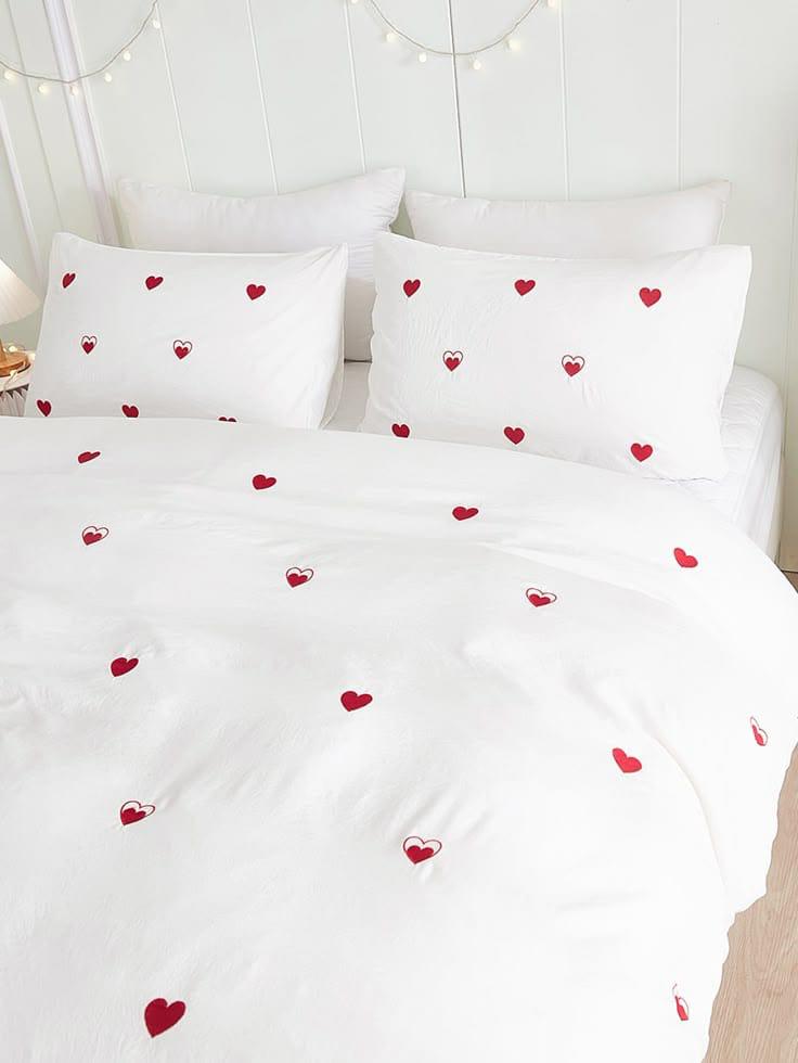 Floral Bloom Embroidered King Size Pure Cotton Bedsheet Set