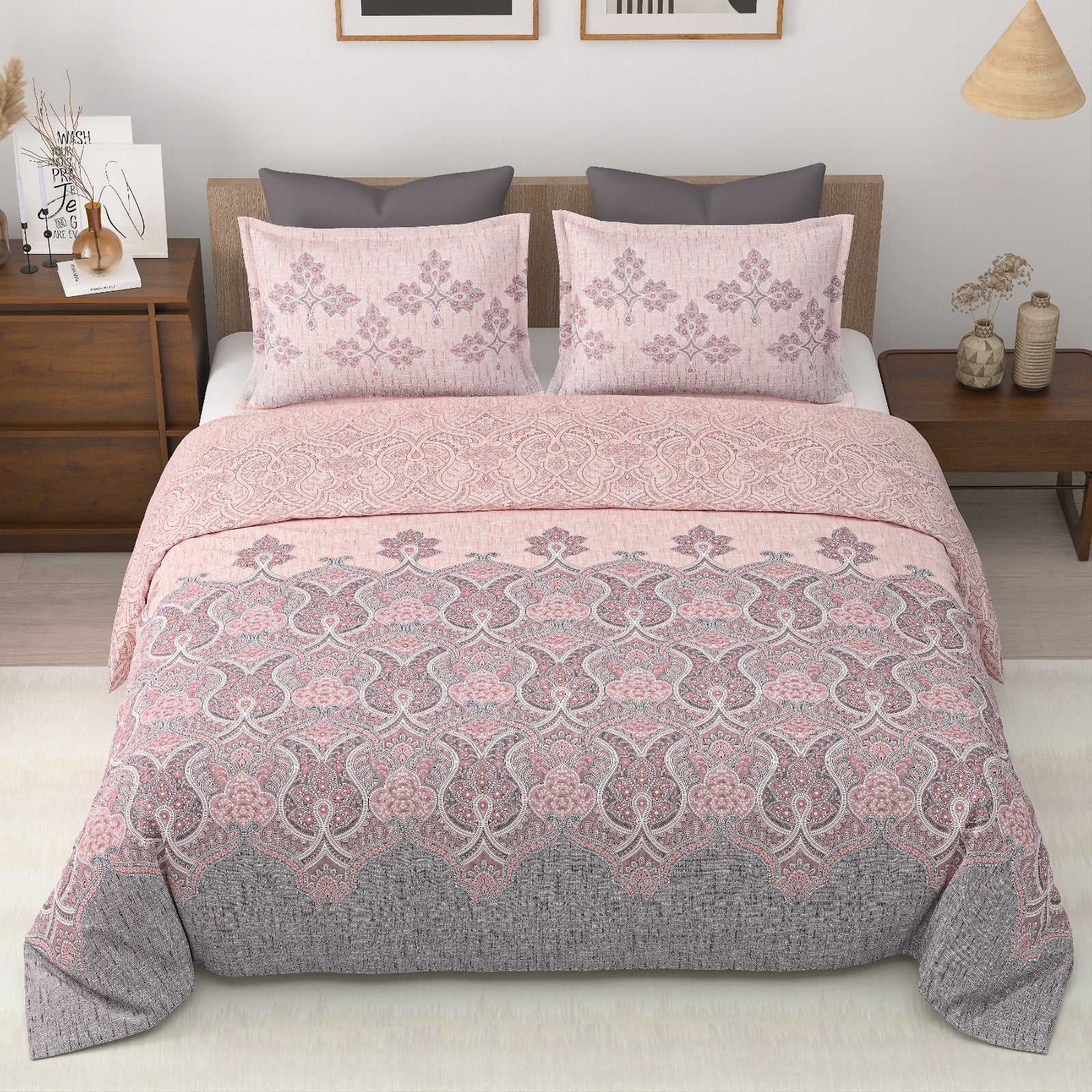 Royal Era Super King Size Pure Cotton Printed Bedsheet Set