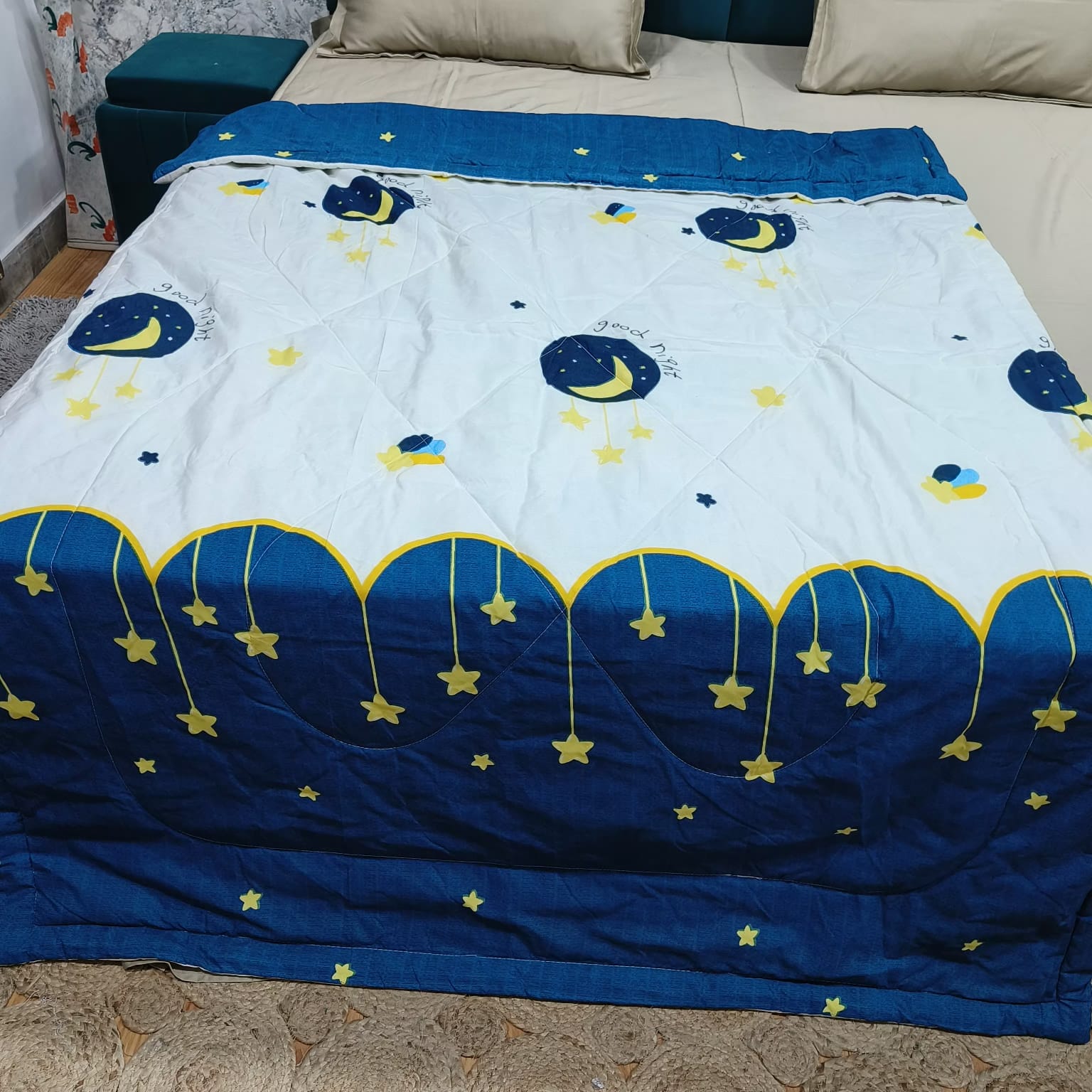 Ananta Pure Cotton Handblock Print Single Bed Bedsheet