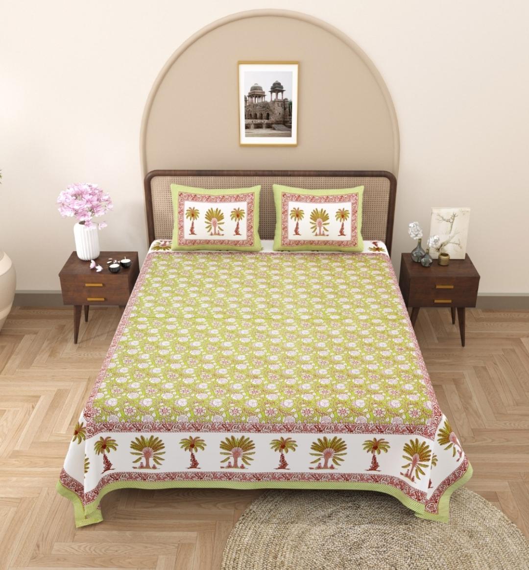 Royal Rajasthani Handblock Print pure Cotton Double Bed Sheets