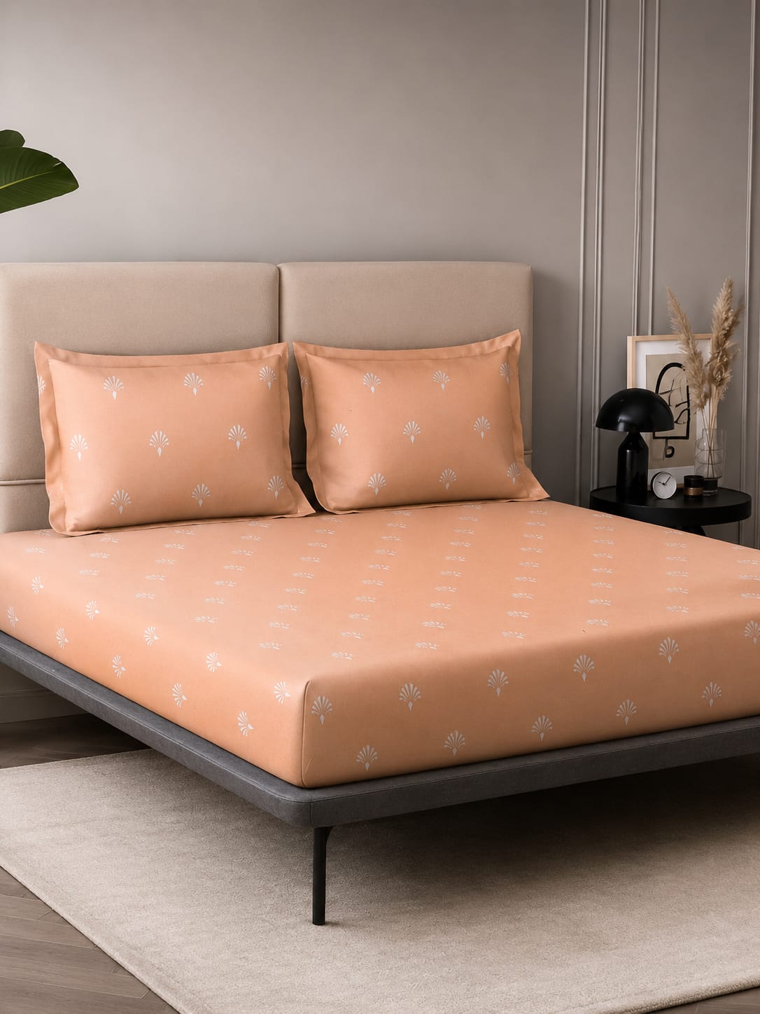 Tiny Bloom pure cotton king size Embroidered bedsheet
