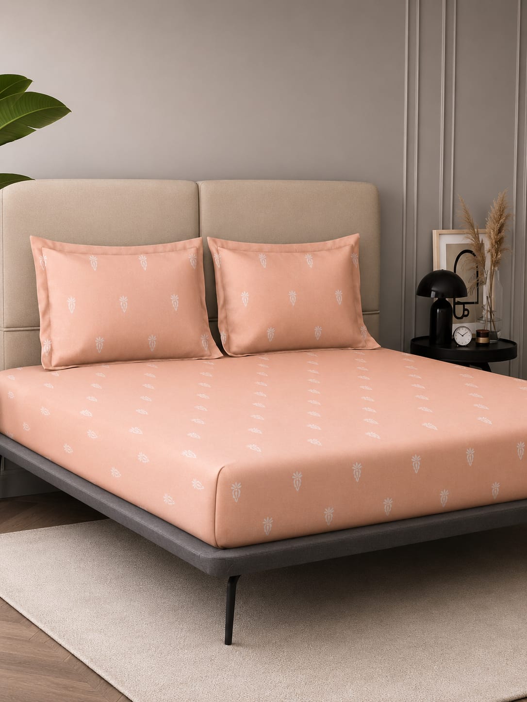Tiny Bloom pure cotton king size Embroidered bedsheet