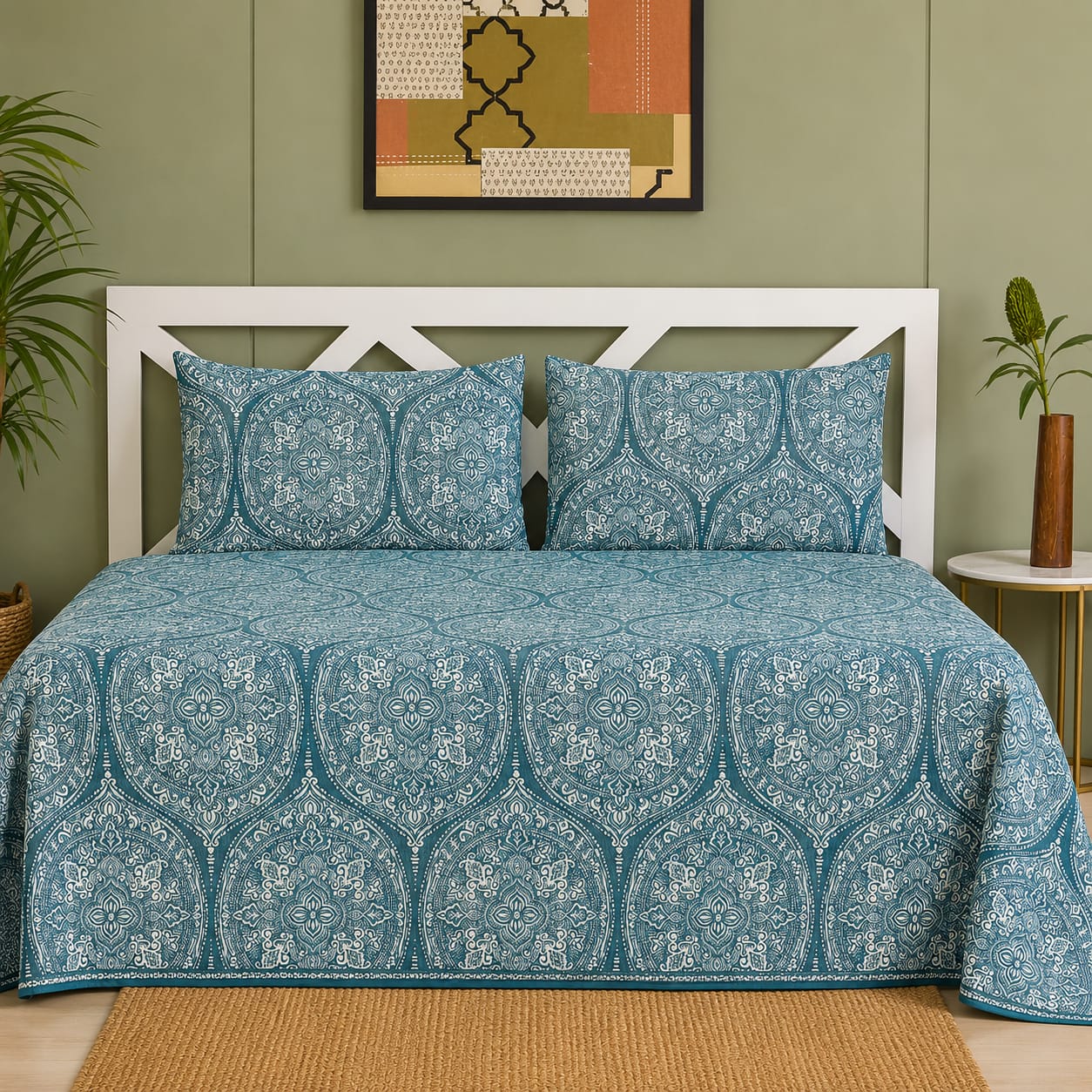 Mughal Utsav Pure Cotton King Size Bedsheet