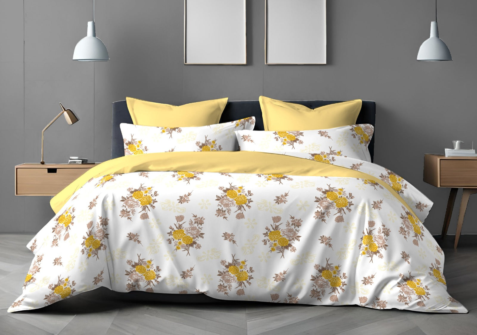 Pastello Printed Pure Cotton Super King Size Bedsheet Set