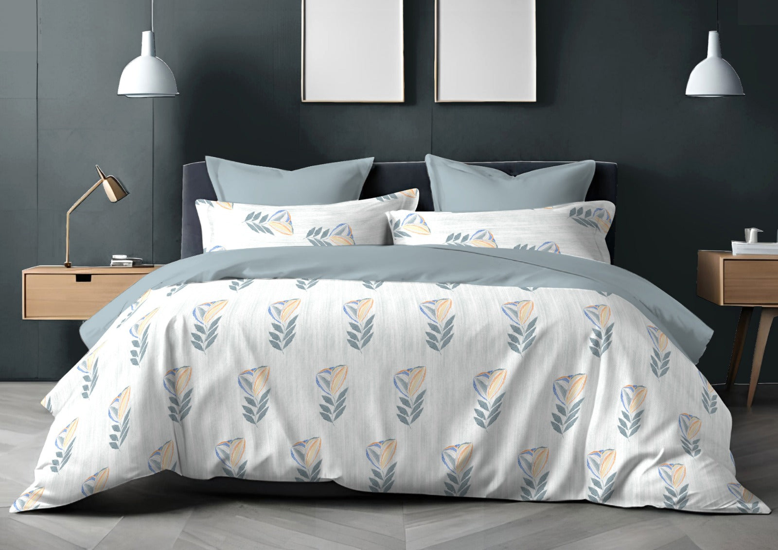 Pastello Printed Pure Cotton Super King Size Bedsheet Set