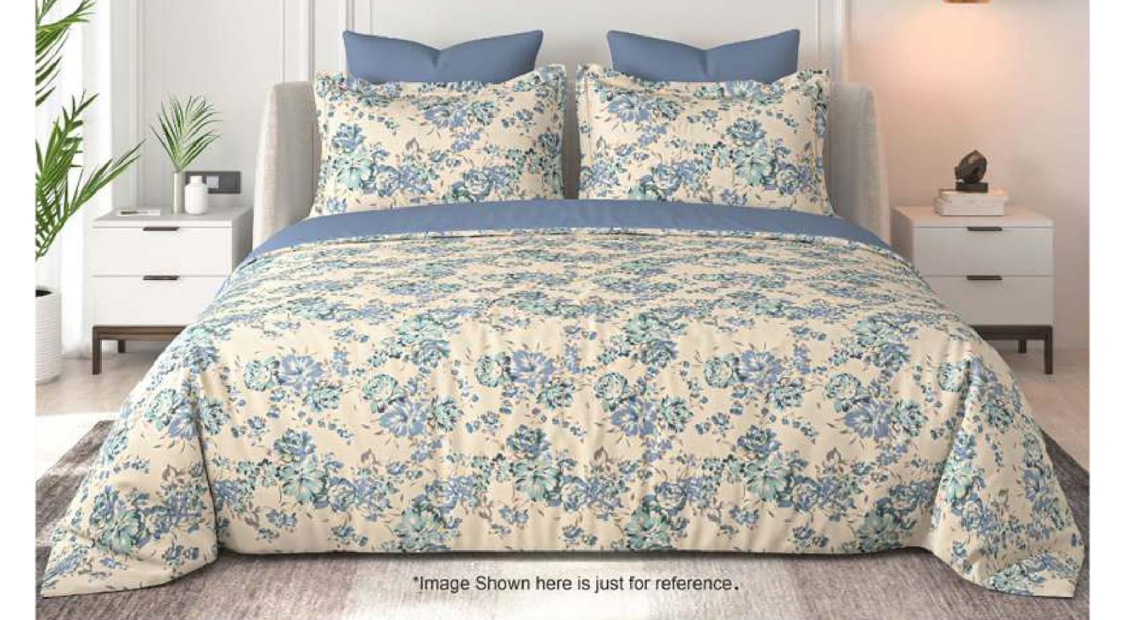 Floral Bliss King Size Pure Cotton Printed Bedsheet Set