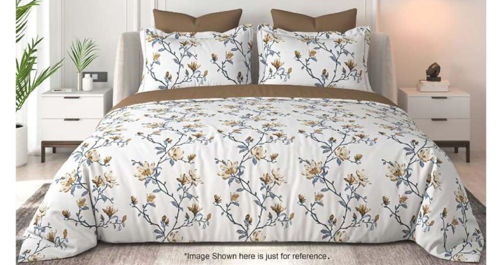 Floral Bliss King Size Pure Cotton Printed Bedsheet Set