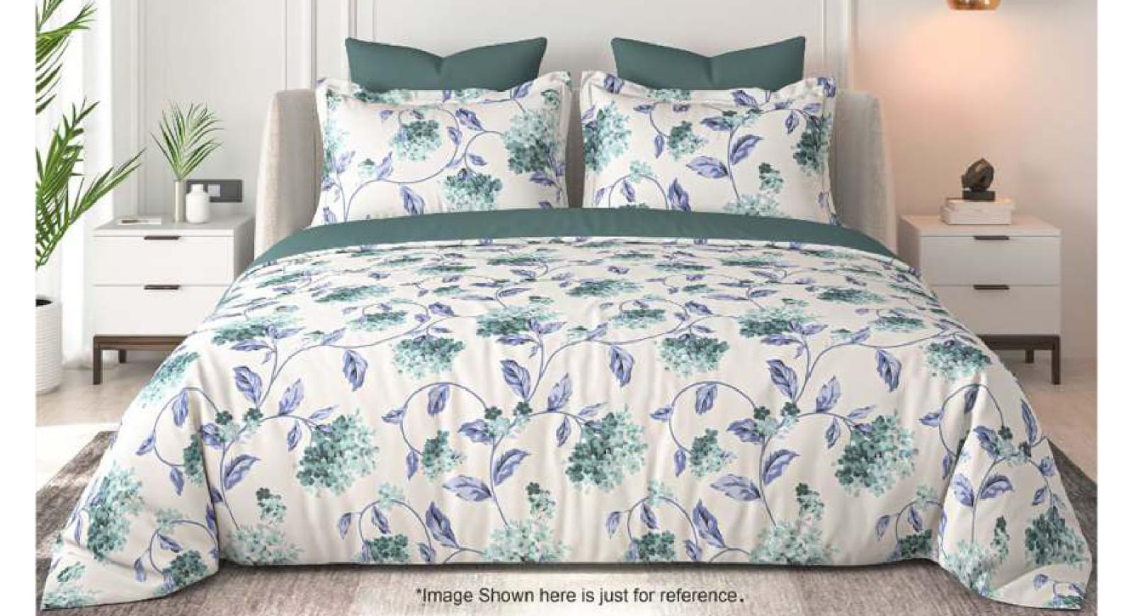Floral Bliss King Size Pure Cotton Printed Bedsheet Set