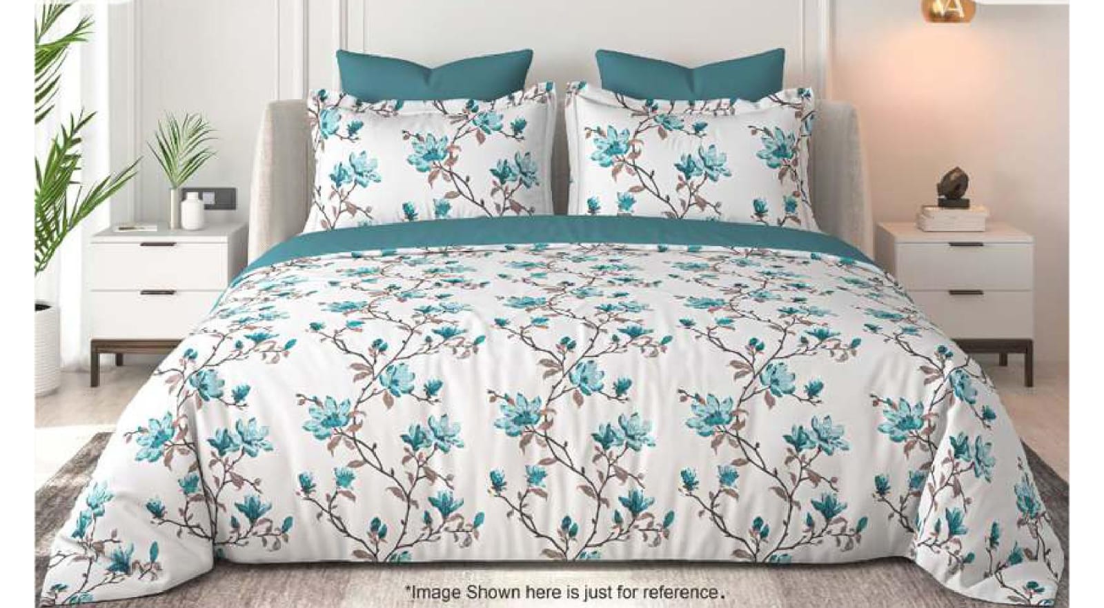 Floral Bliss King Size Pure Cotton Printed Bedsheet Set