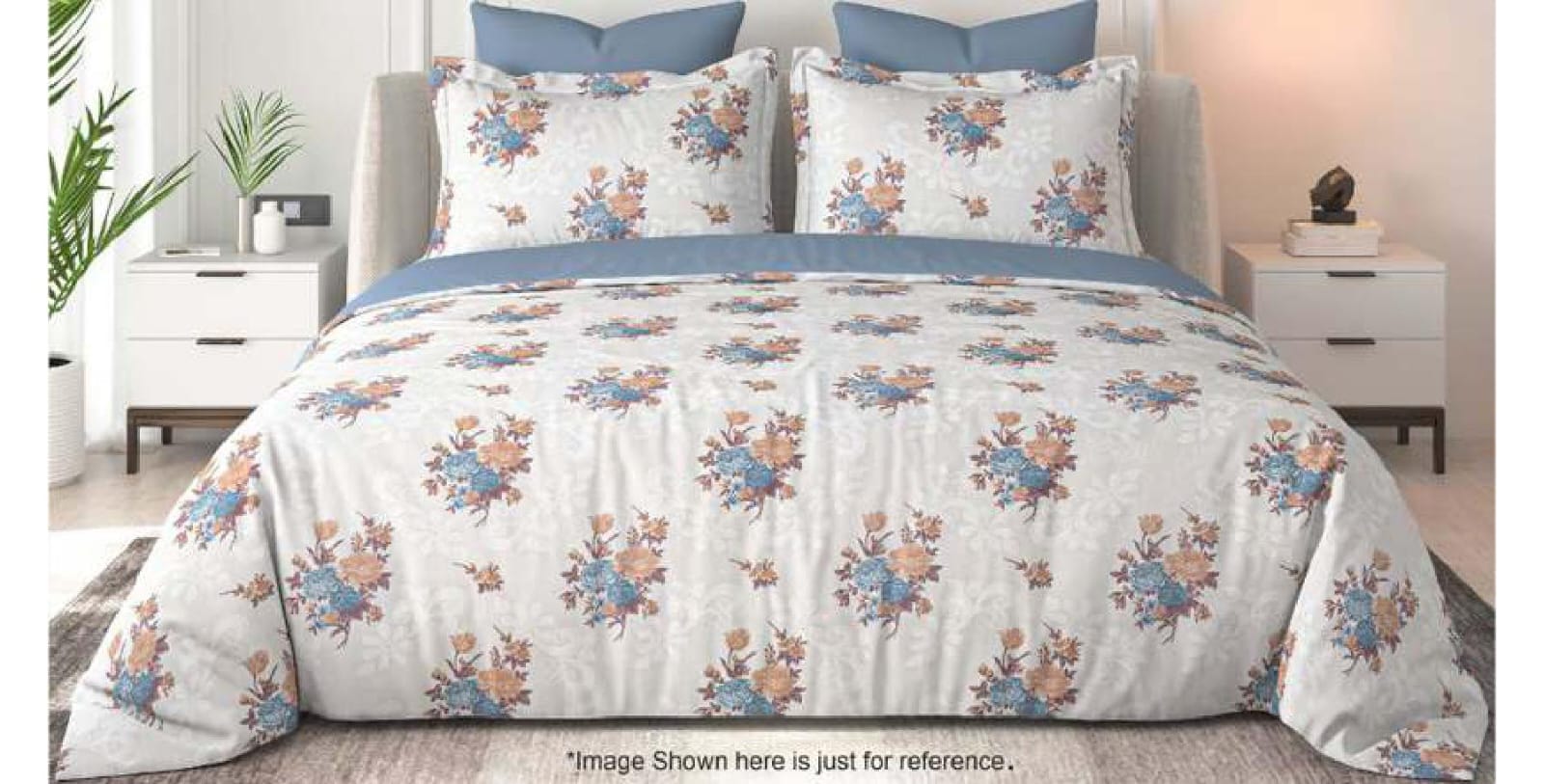 Floral Bliss King Size Pure Cotton Printed Bedsheet Set