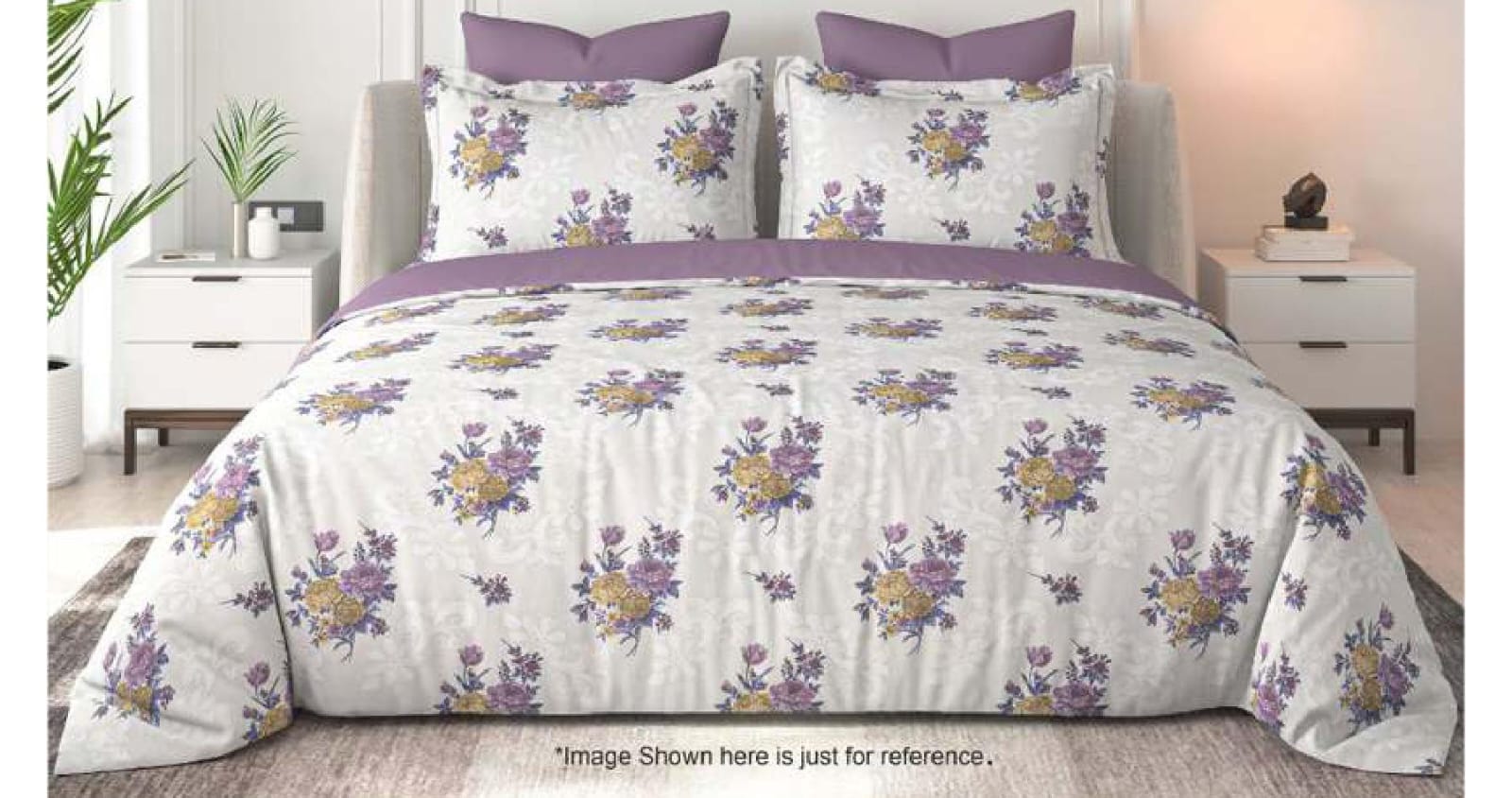 Floral Bliss King Size Pure Cotton Printed Bedsheet Set
