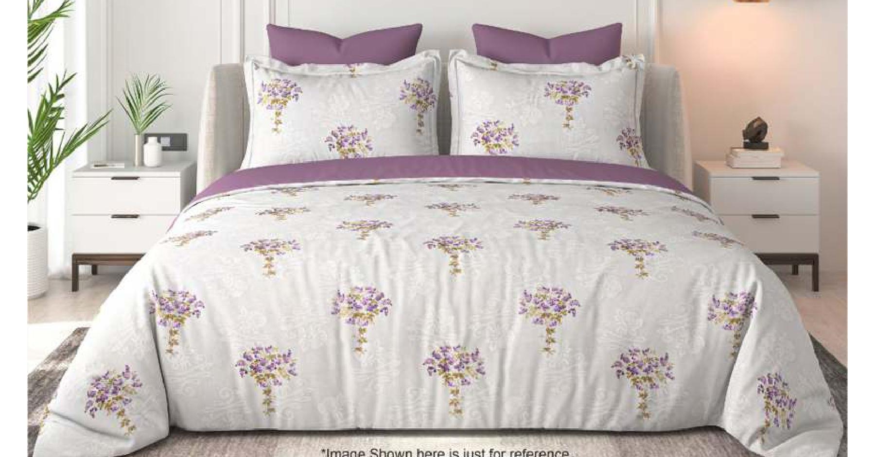 Floral Bliss King Size Pure Cotton Printed Bedsheet Set