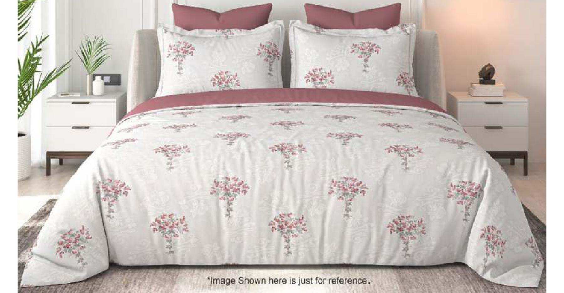 Floral Bliss King Size Pure Cotton Printed Bedsheet Set