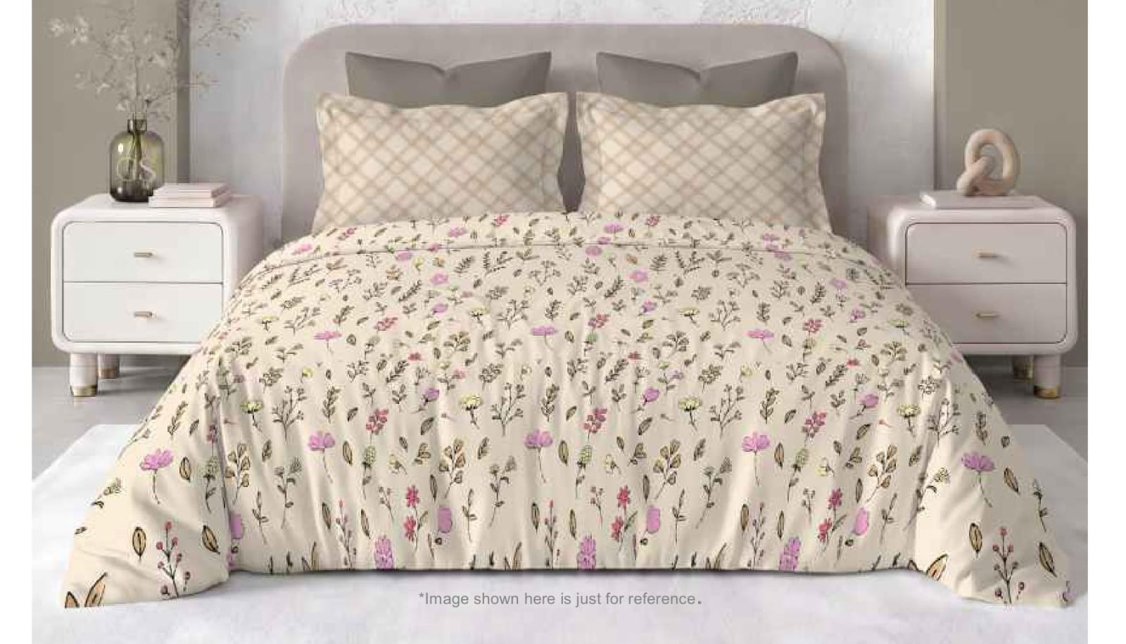 Summer Blues Super King Size Pure Cotton Printed Bedsheet Set