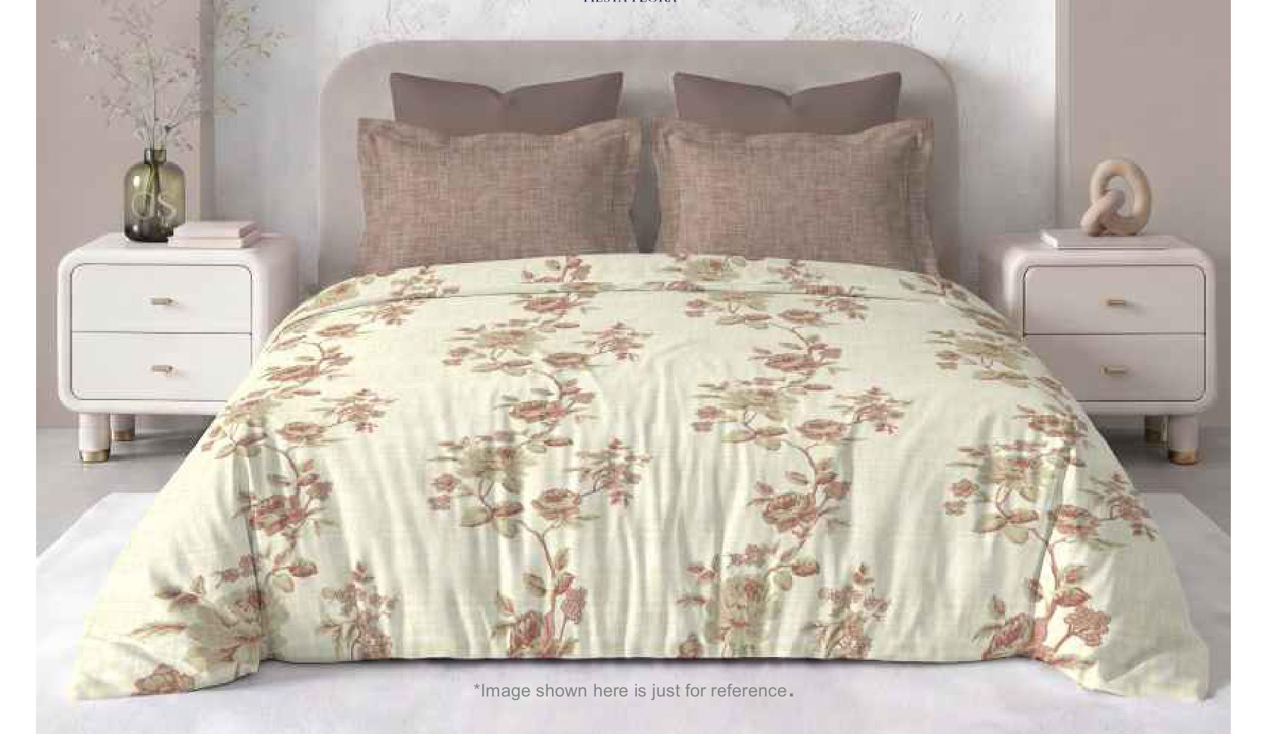 Summer Blues Super King Size Pure Cotton Printed Bedsheet Set