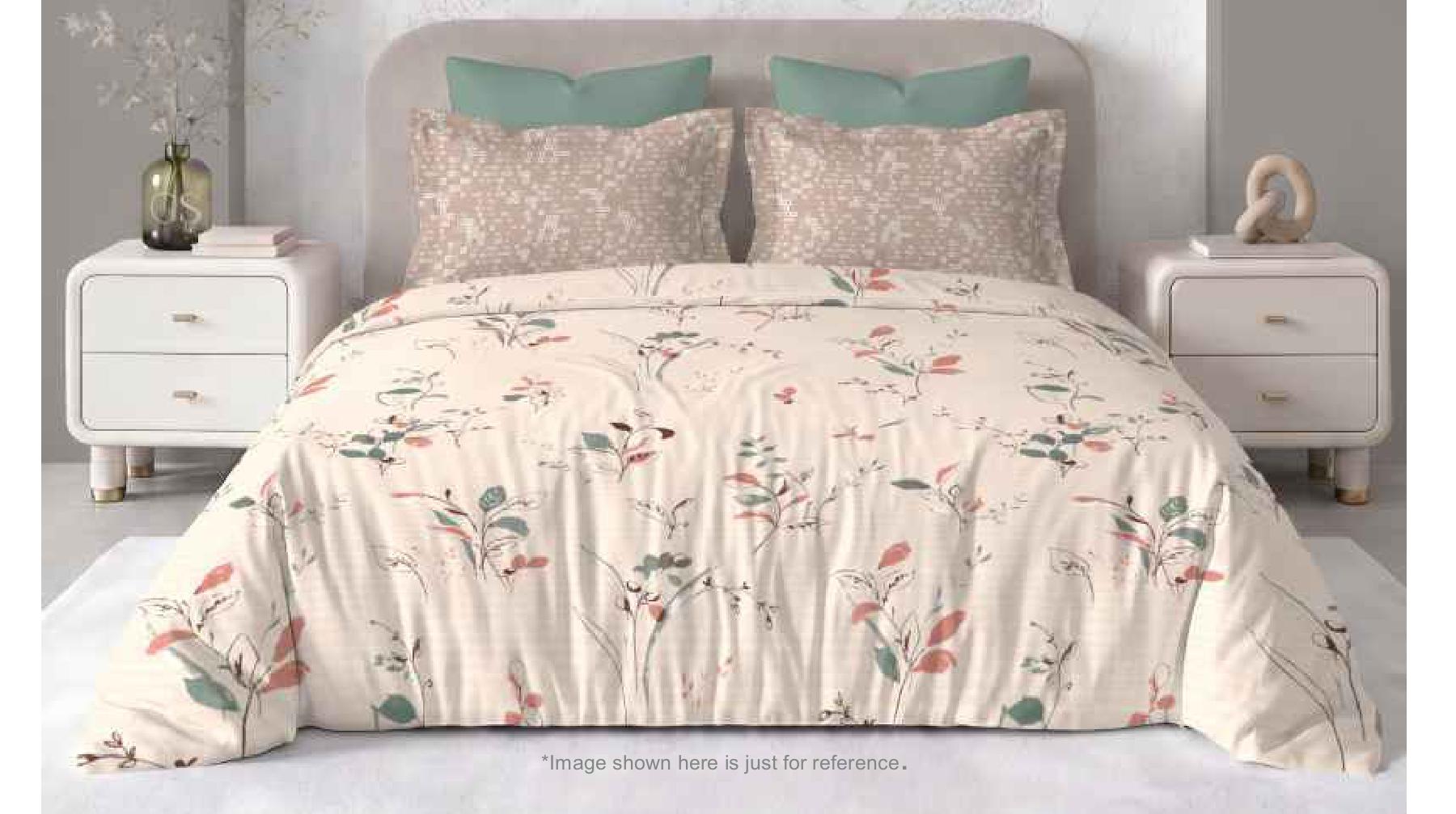 Summer Blues Super King Size Pure Cotton Printed Bedsheet Set