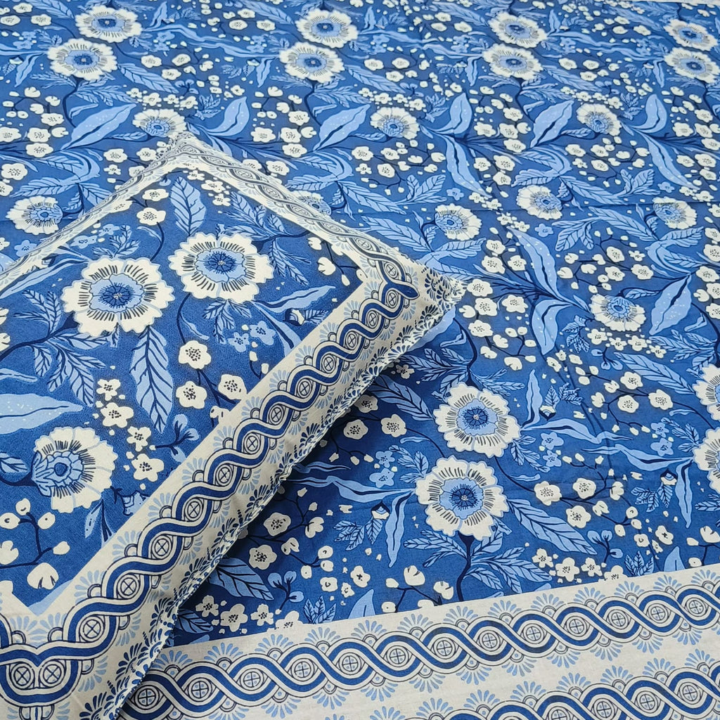 Gulbahar Single bed Pure Cotton Bedsheet with 2 pillow Covers
