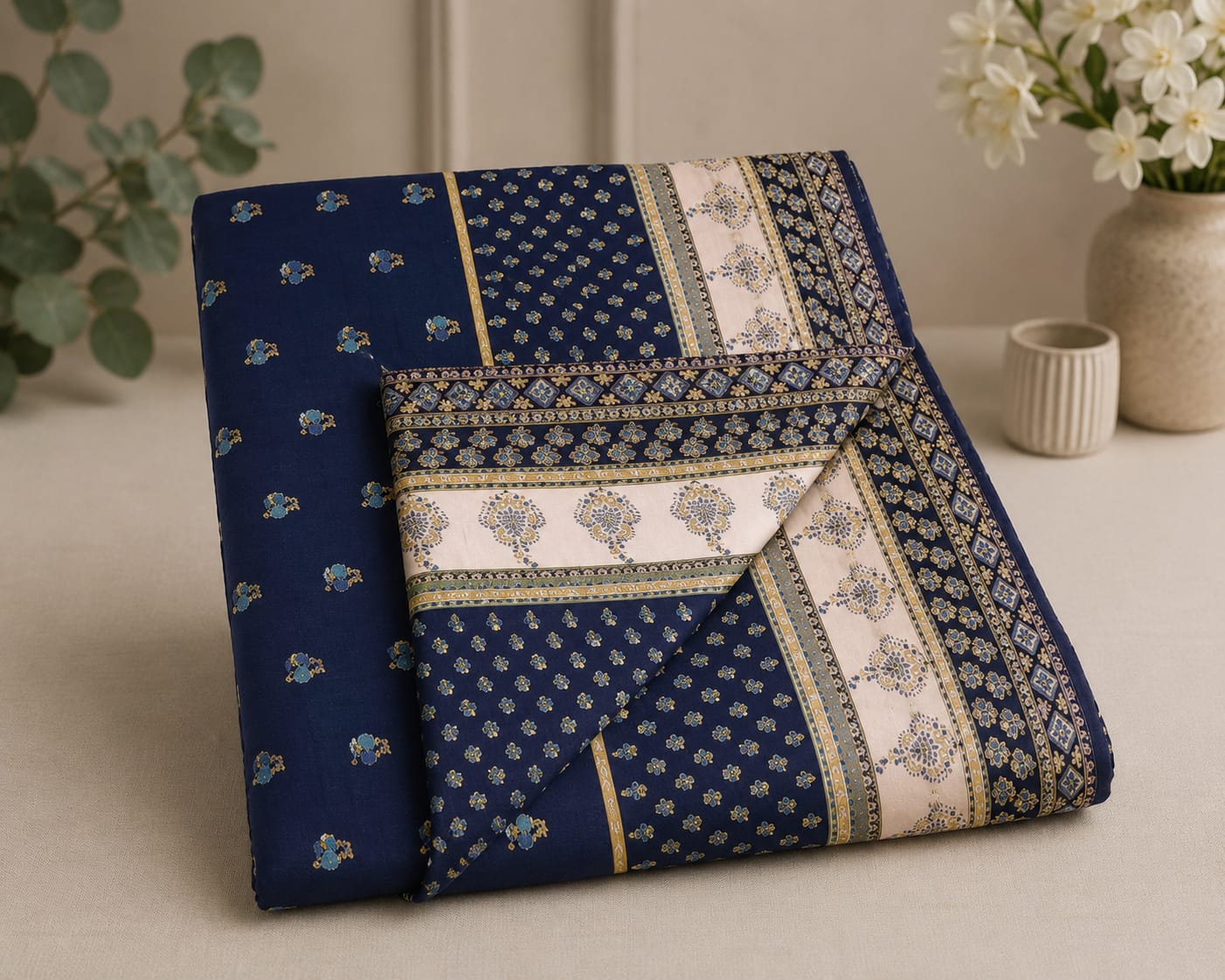 Noor Printed Mul Cotton Double Bed AC Duvet ( Tehar )