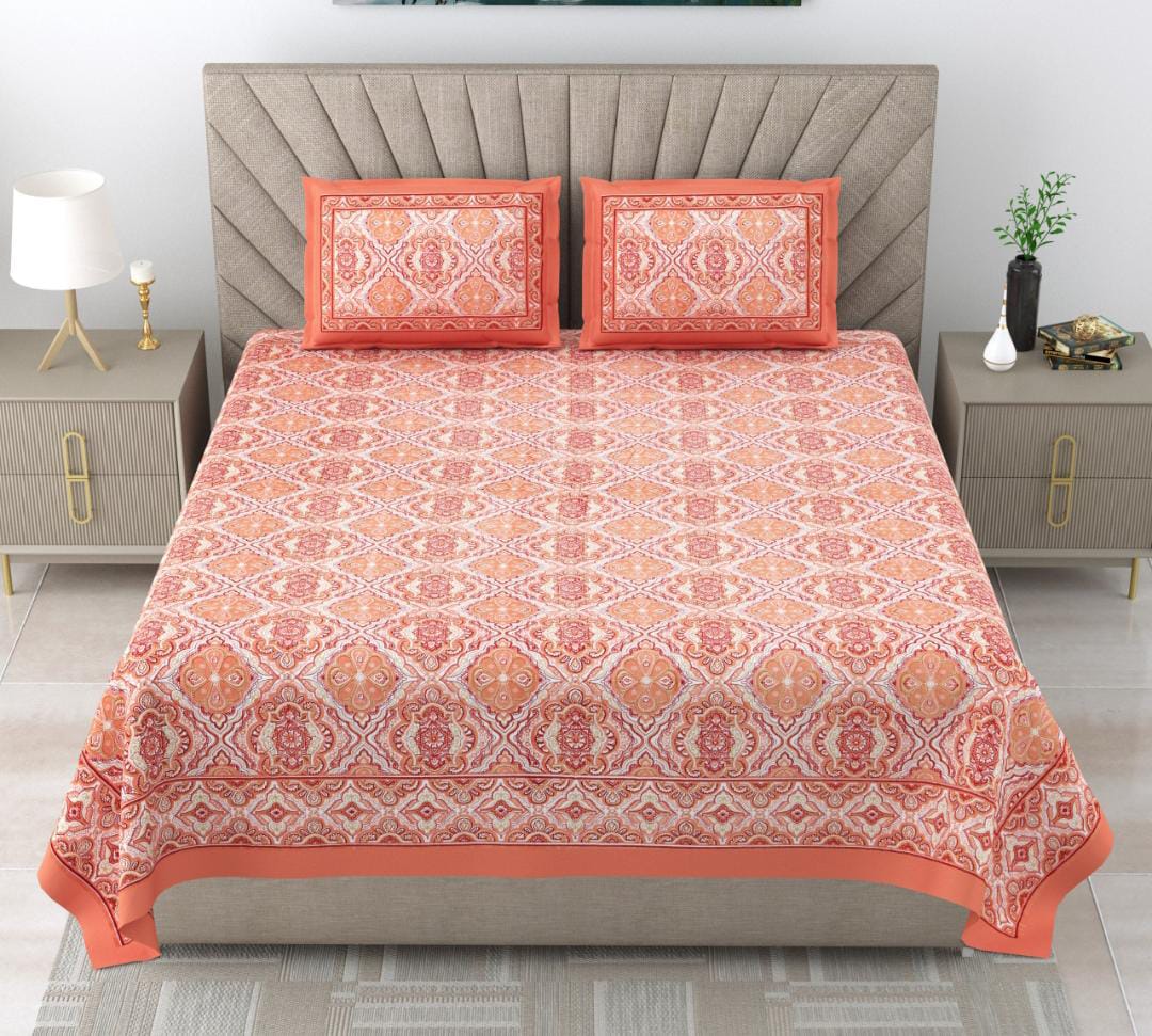 Elegant Premium Traditional Printed King Size Bedsheet