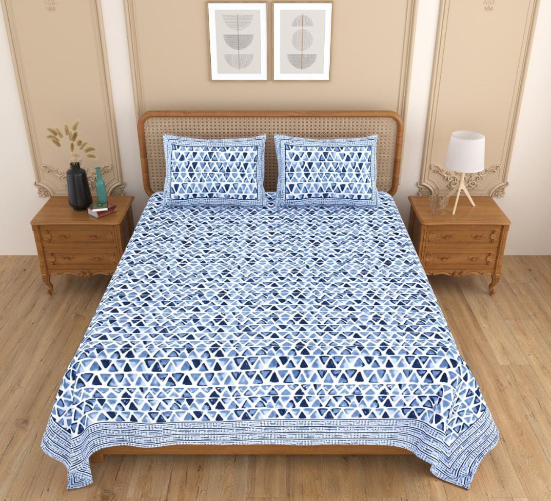 Premium Elegant Geometric Printed King Size Bedsheet