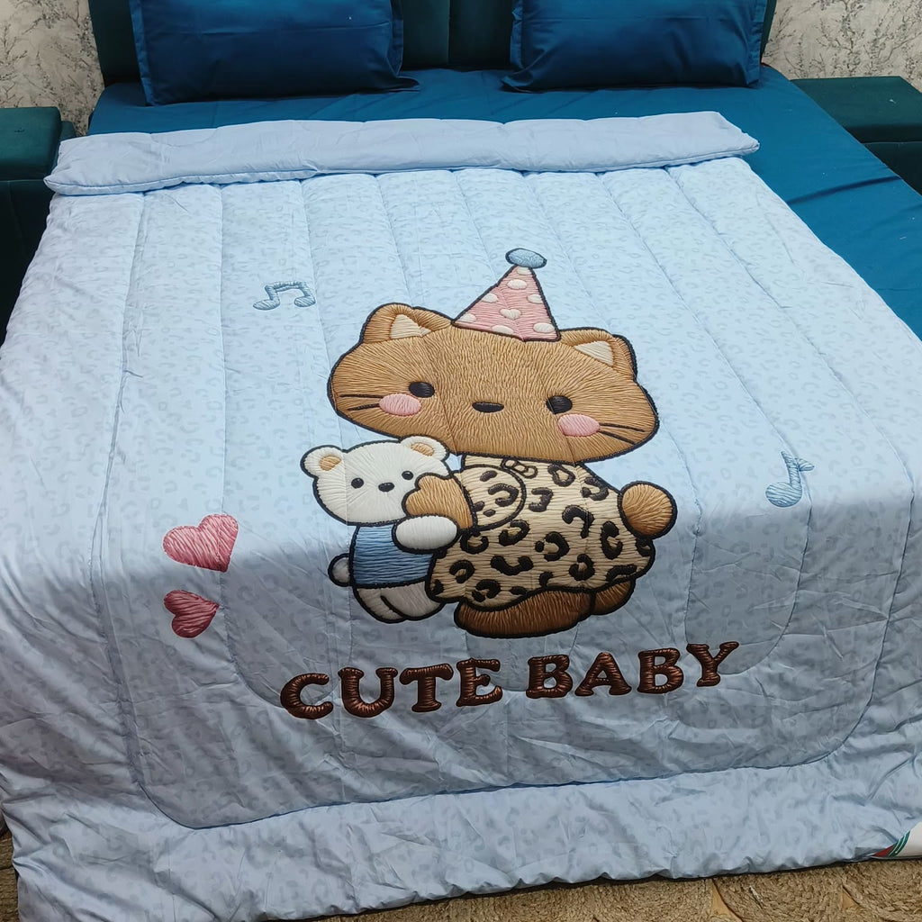Giigle Kids Cute Baby Cartoon Printed Imported Cotton Comforter